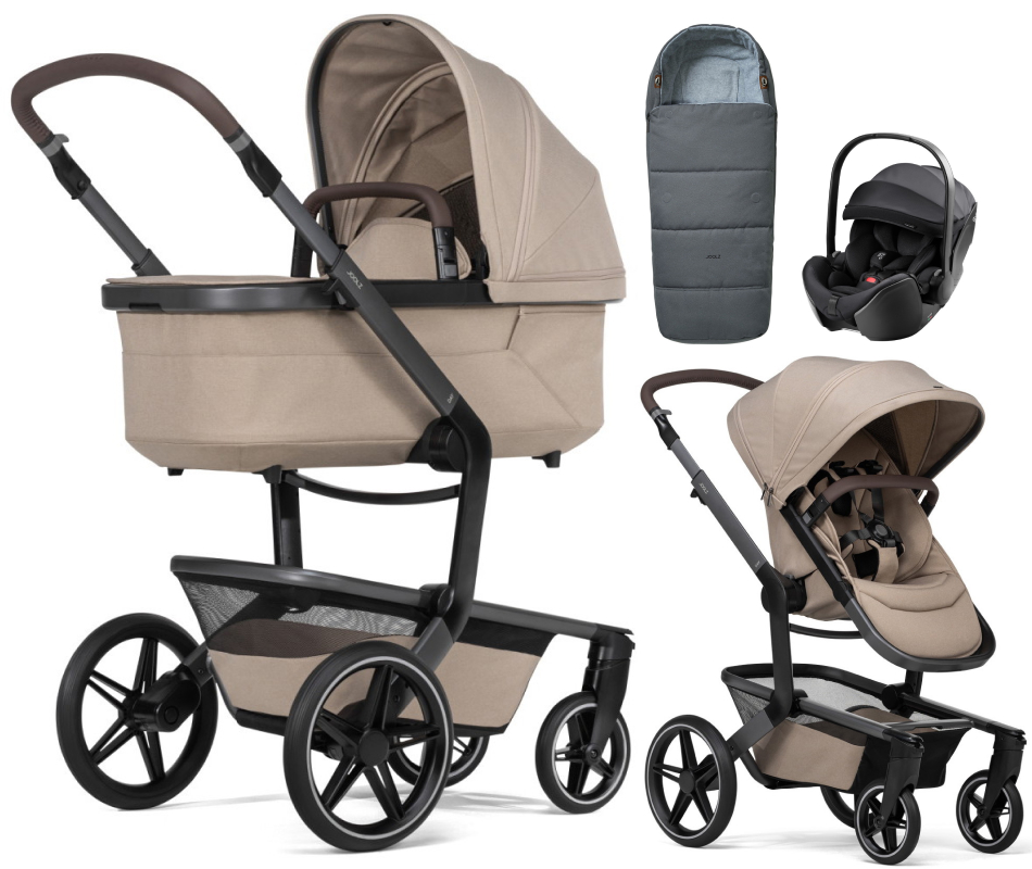 Детская коляска 3 в 1 Joolz Day 5 и автокресло Britax Roemer Baby-Safe Pro Style Carbon Black + конверт в подарок Sandy taupe