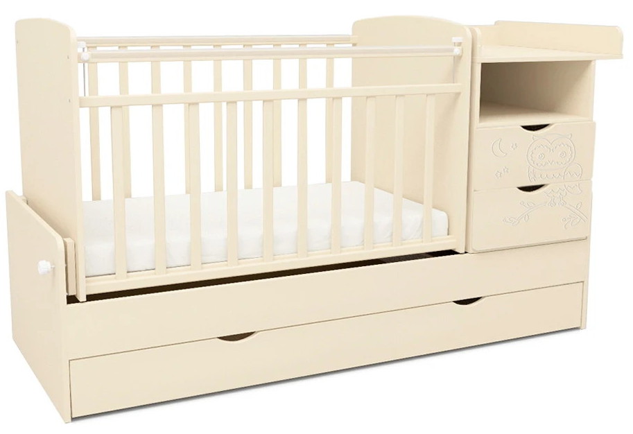 Детская кроватка-трансформер Indigo Соната (маятник поперечный) бежевый 552039