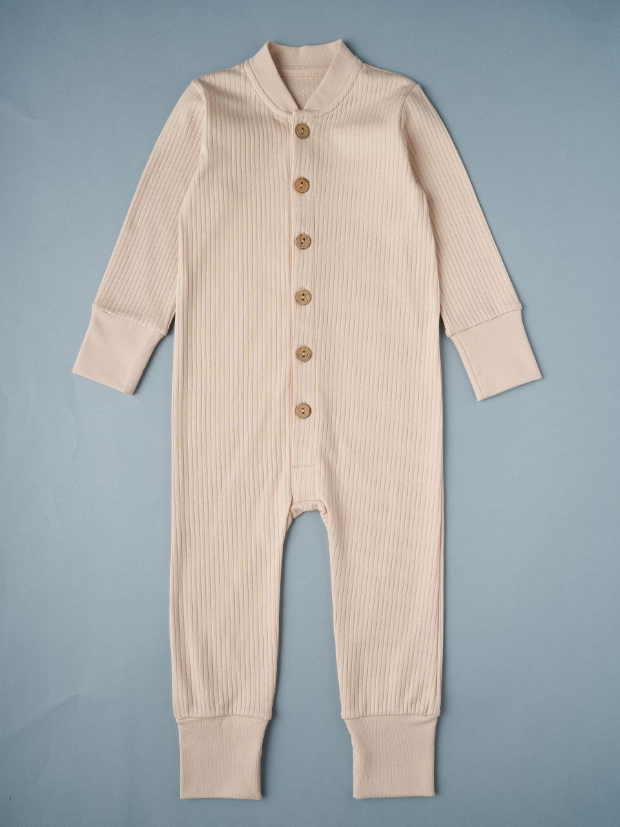 Комбинезон-стойка Little Star на пуговицах интерлок 93054 св.бежевый 62