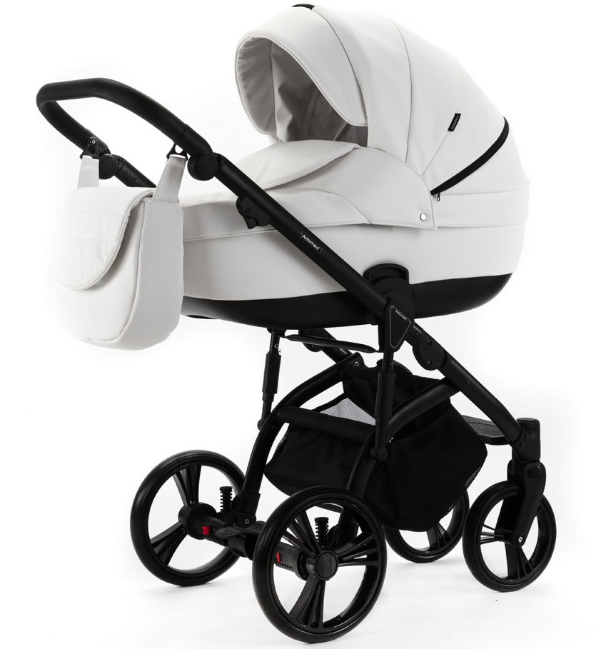 Детская коляска Adamex Lanti Deluxe 2 в 1 LN-SA1 (БЕЛАЯ КОЖА)