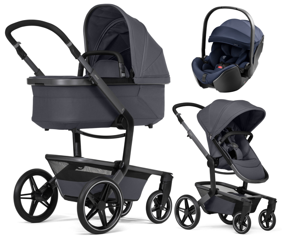 Детская коляска 3 в 1 Joolz Day 5 и автокресло Britax Roemer Baby-Safe Pro Style Night Blue без адаптеров Stone Grey