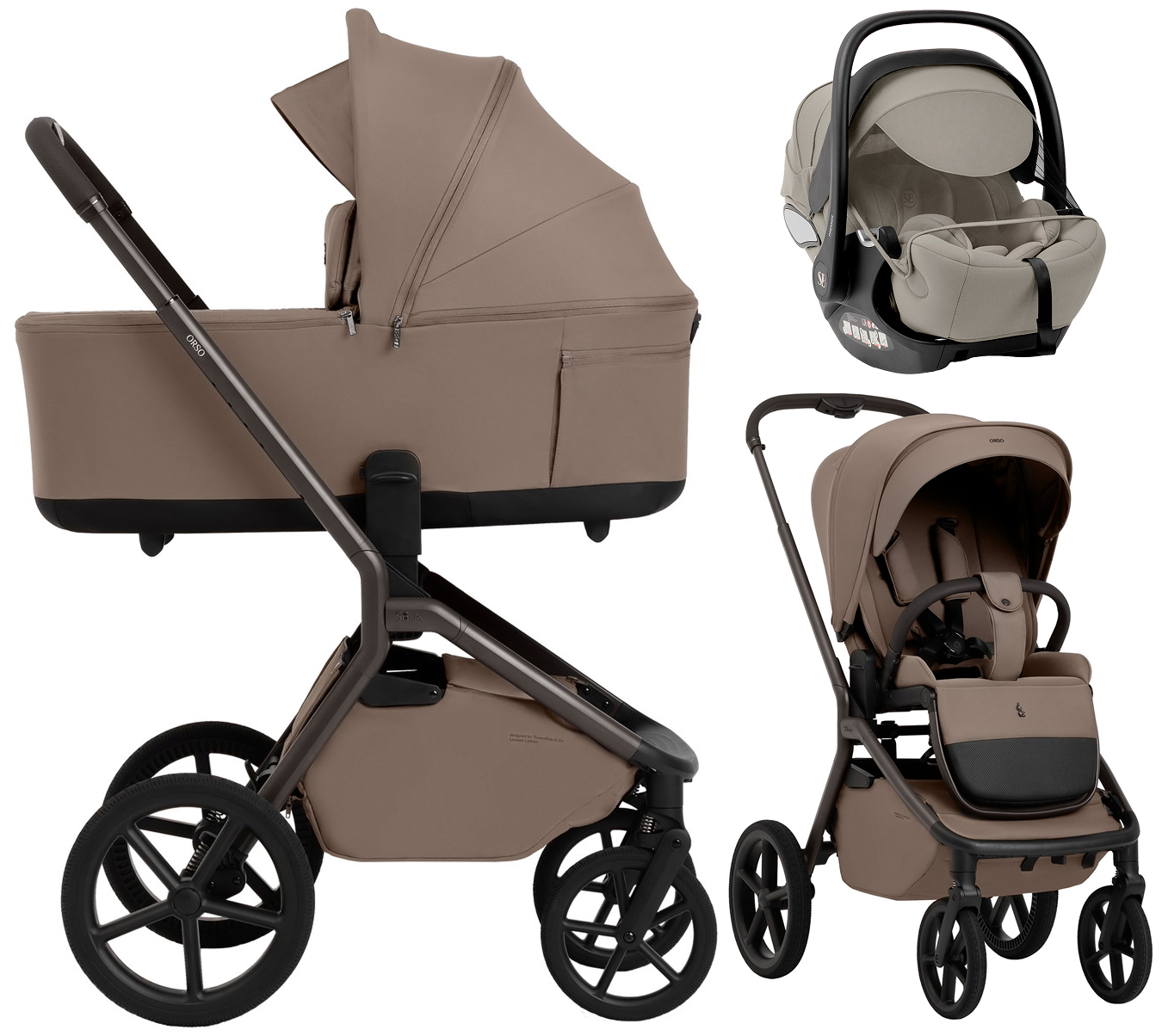 Коляска 3 в 1 Sweet Baby SBL Orso New + автокресло Premier Begie New Dark Beige
