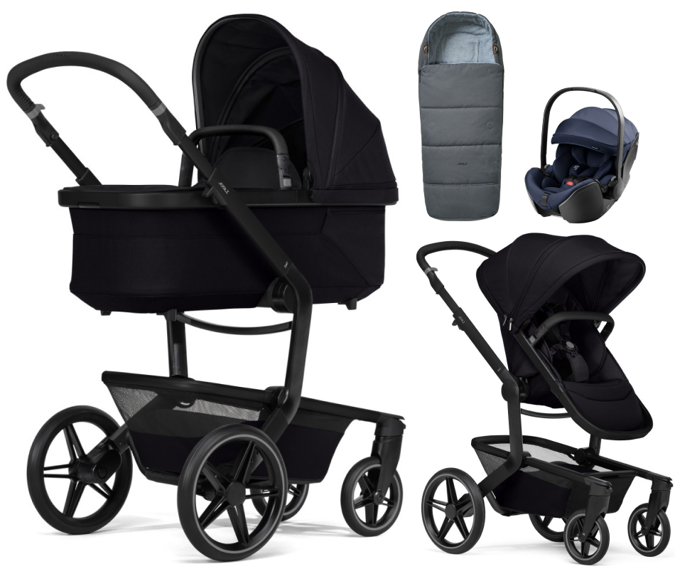 Детская коляска 3 в 1 Joolz Day 5 и автокресло Britax Roemer Baby-Safe Pro Style Night Blue + конверт в подарок без адаптеров Space black