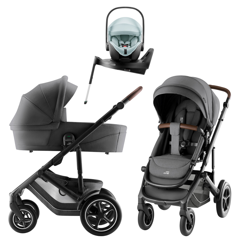 Коляска 3 в 1 Britax Roemer Smile 5Z Style и автокресло Baby-Safe PRO Style Harbor Blue + Vario Base 5Z Mineral Grey
