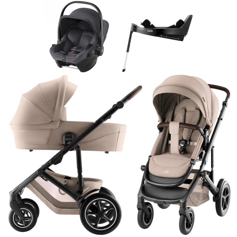 Коляска 4 в 1 Britax Roemer Smile 5Z Style и автокресло Baby-Safe Core Midnight Grey + Vario Base 5Z Teak
