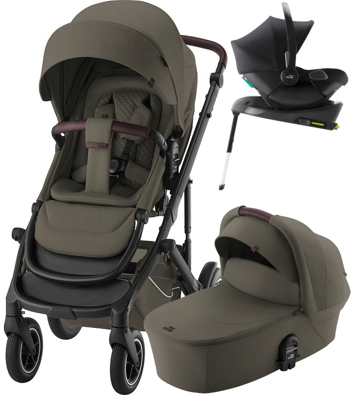Коляска 4 в 1 Britax Roemer Smile 5Z LUX и автокресло Baby-Safe Core Space Black + база Baby-Safe Core Urban Olive