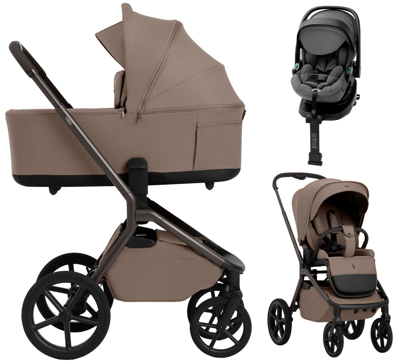 Коляска 4 в 1 Sweet Baby SBL Orso New + автокресло Premier Plus Grey New Dark Beige