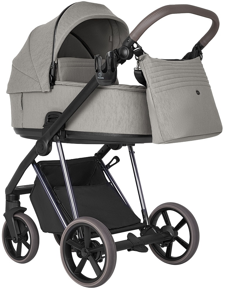 Детская коляска Roan Sol Luxury 2.0 2 в 1 SLSS/10 Silk Soft/Nickel/руч.Cappuccino/к.Capp(2 места)