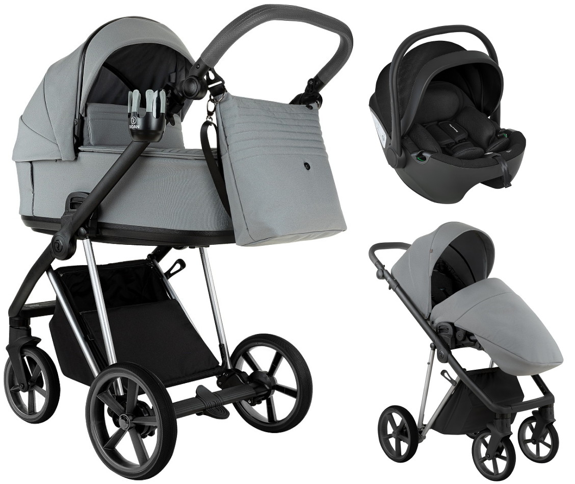 Детская коляска Roan Sol Vintage Luxury 2.0 3 в 1 с автокреслом Pituso Baesa Pro Black VIN 01/BT Blue Tea/Blue Tea/руч.Grey/к.Grey