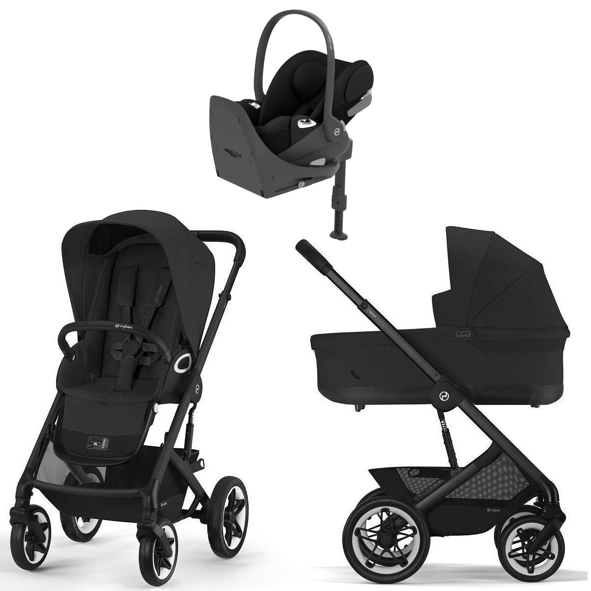Коляска Cybex Talos S Lux BLK complete Cloud T Sepia Black Base T 4 в 1 Moon Black с дождевиками
