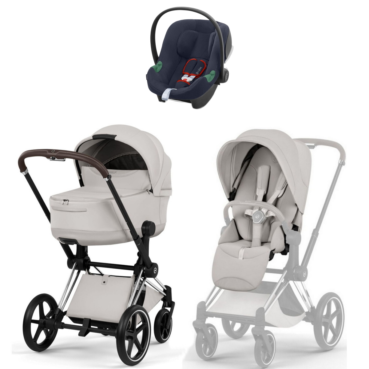 Коляска Cybex Priam V Chrome Style Aton B2 Bay Blue 3 в 1 City Grey