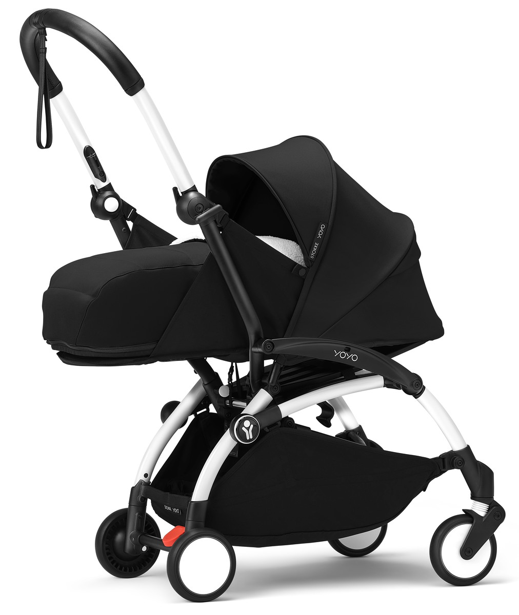 Коляска для новорожденных Stokke YOYO3 Newborn Pack 0+ рама белая White Black
