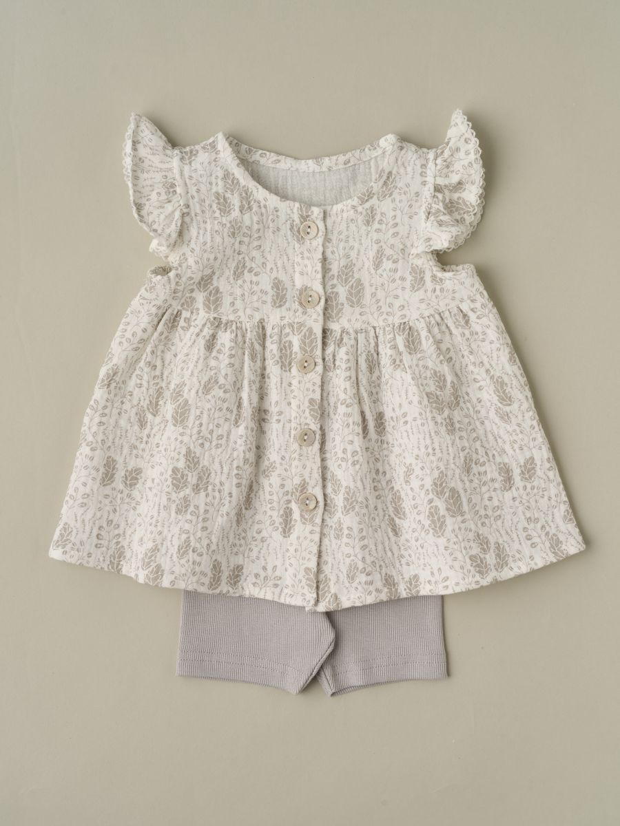 Туника и велосипедки Little Star 1029257 (ЧЗ-мз) веточки, кремовый/серый 68