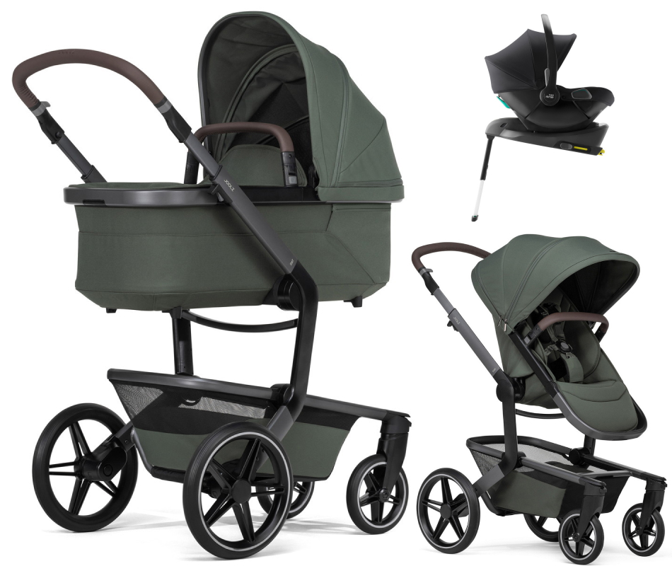 Детская коляска 4 в 1 Joolz Day 5 и автокресло Baby-Safe Core Space Black и база Baby-Safe Core без адаптеров Forest Green