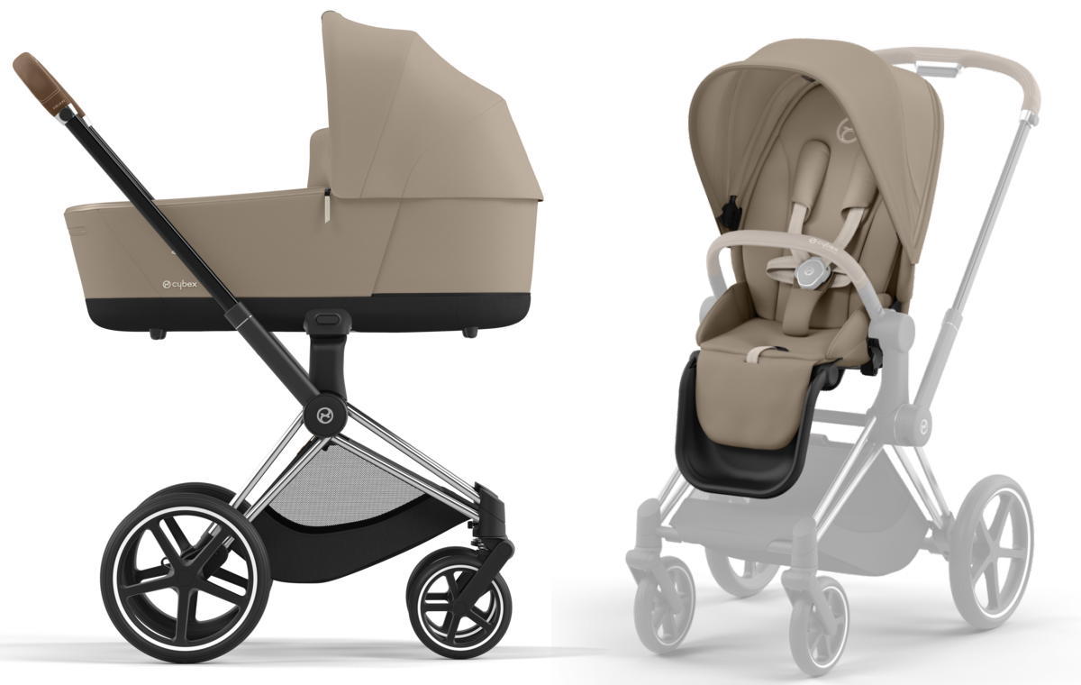 Коляска 2 в 1 Cybex Priam IV Chrome Brown complete Cozy Beige