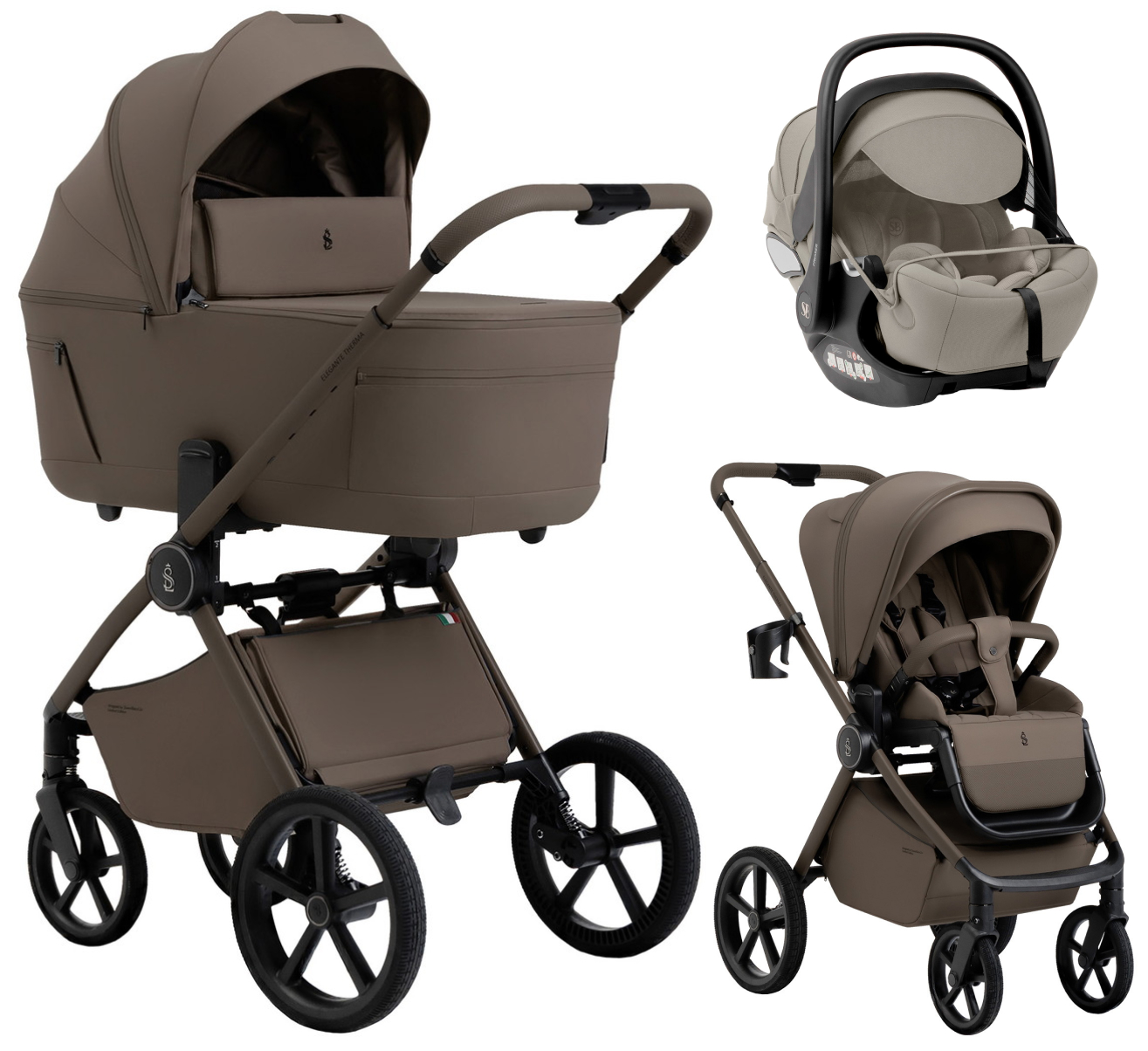 Коляска 3 в 1 Sweet Baby SBL Elegante Therma Colore + автокресло Premier Begie Beige