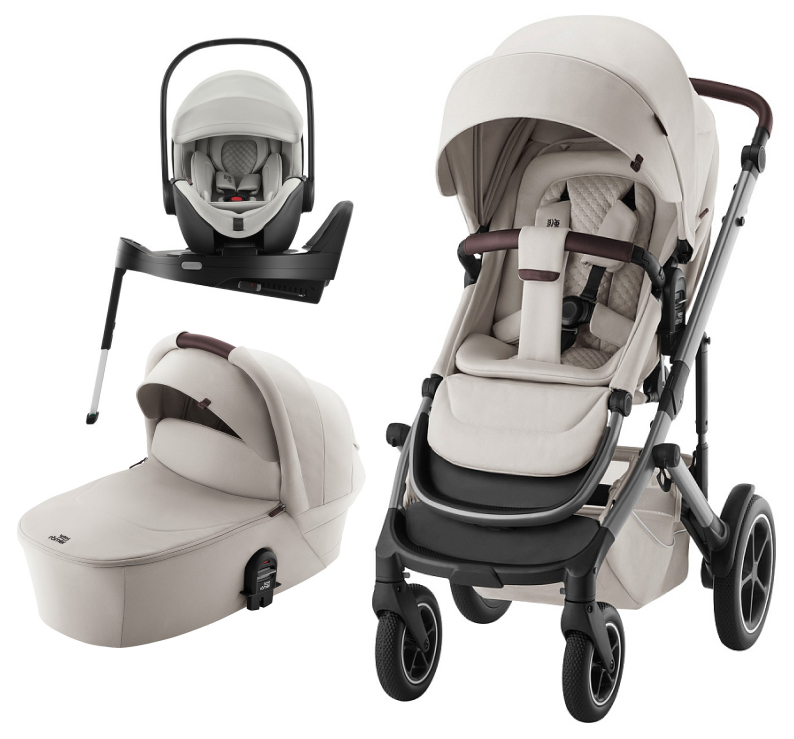 Коляска 4 в 1 Britax Roemer Smile 5Z LUX и автокресло Baby-Safe PRO LUX Linen Grey + Vario Base 5Z Soft Taupe