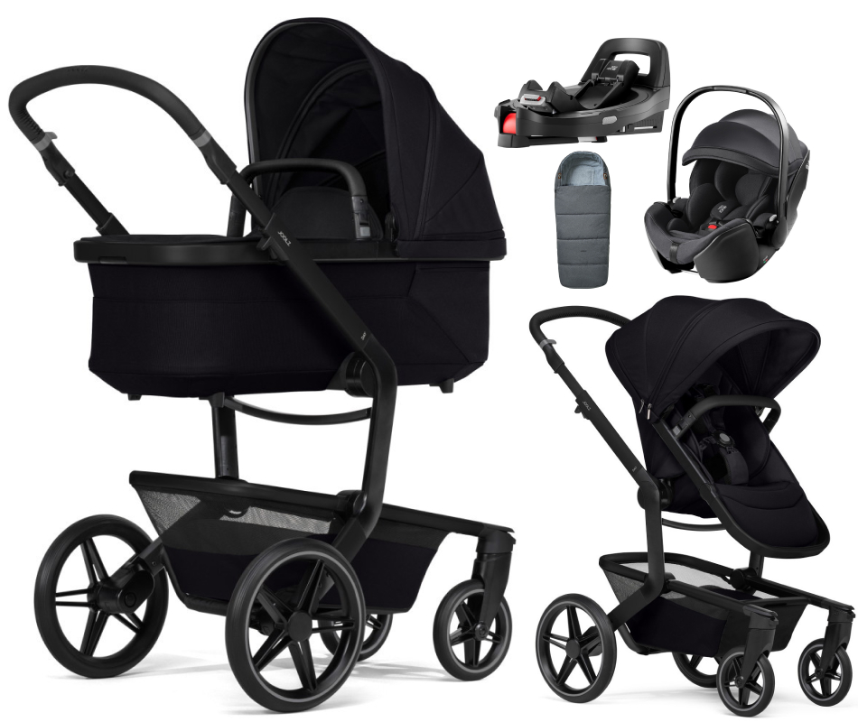 Детская коляска 4 в 1 Joolz Day 5 и автокресло Britax Roemer Baby-Safe Pro Classic Deep Black + конверт в подарок и база Vario Base 5Z Space black