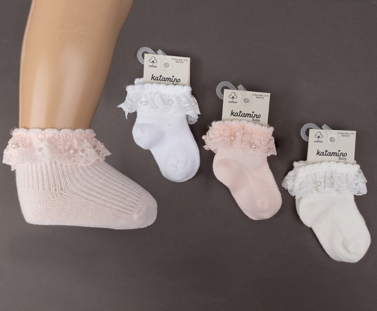 Носки Katamino для девочки с кружевом и бусинами 46206 K 10