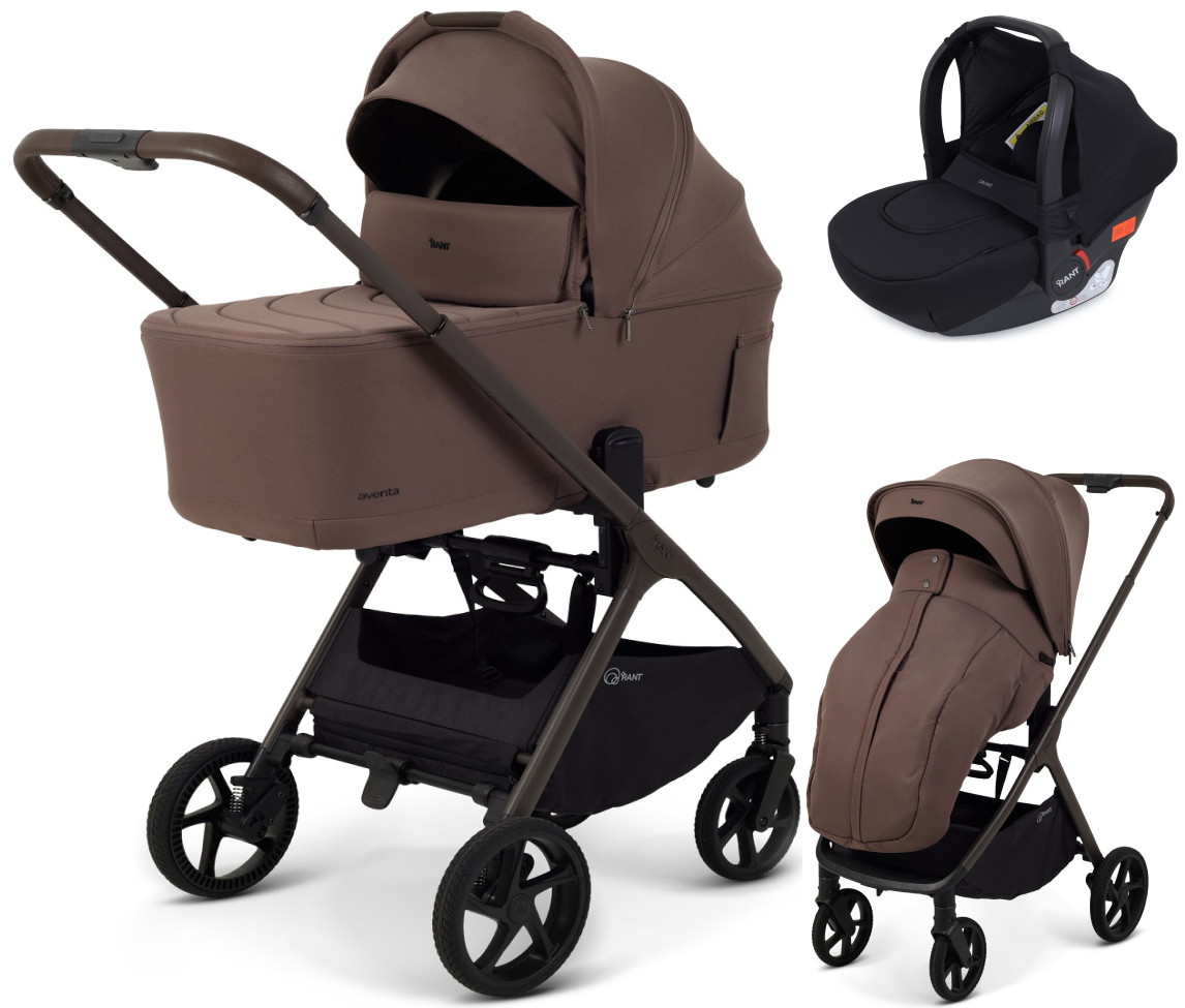 Детская коляска Rant Aventa 3 в 1 с автокреслом Cruise Black Beige