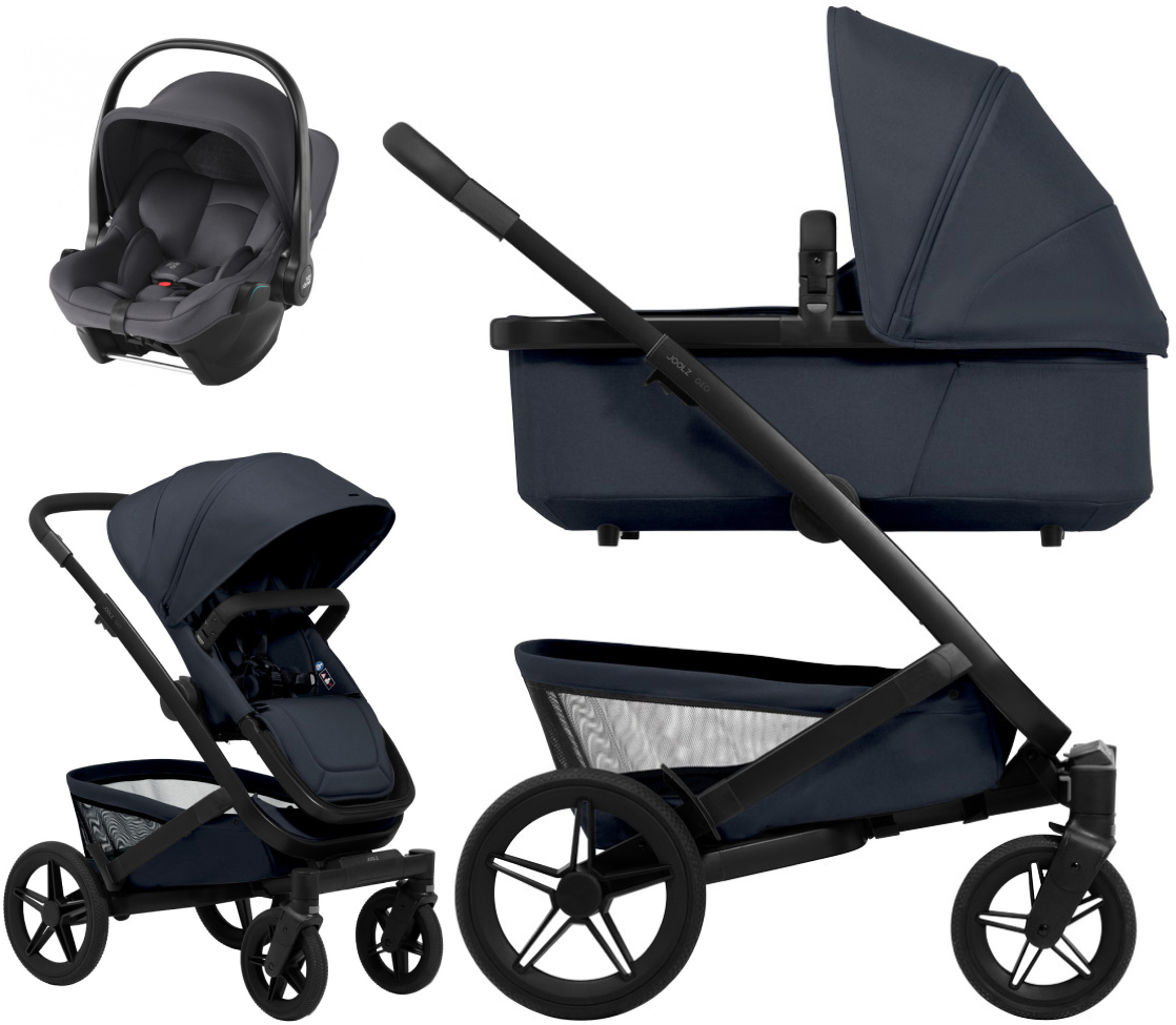 Детская коляска 3 в 1 Joolz Geo5 и автокресло Baby-Safe Core Midnight Grey2 без адаптеров Dark Navy Blue