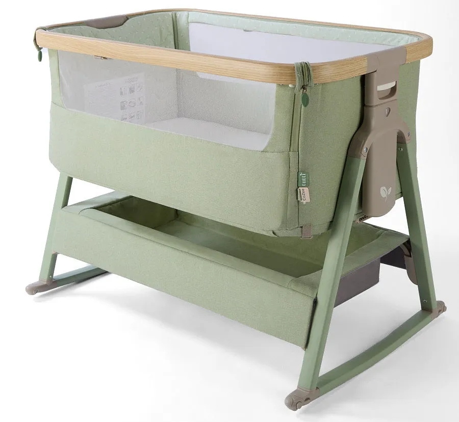 Колыбель приставная Tutti Bambini CoZee Air 2 с колесами GTD Дуб/Зеленый (Drifted Oak/Eucalyptus)