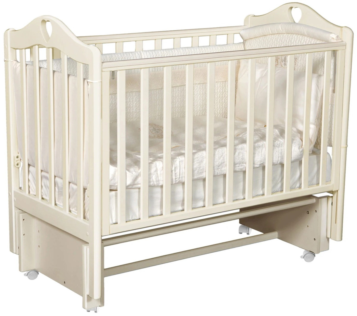 Детская кроватка Антел Дарина 1 (маятник универсальный,колесо) слоновая кость