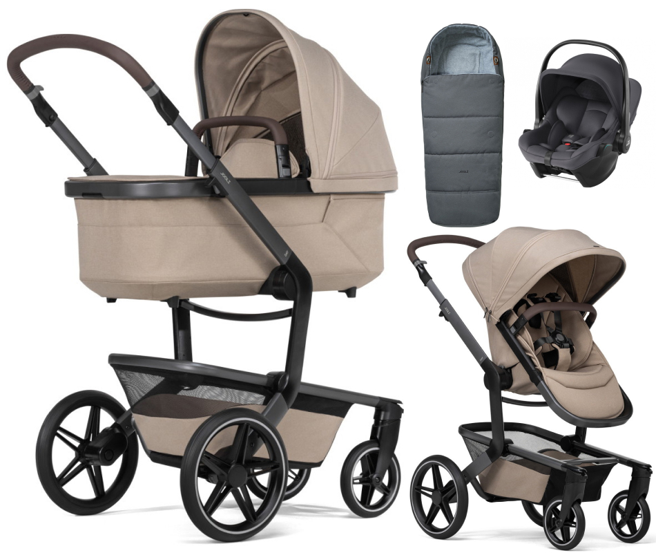 Детская коляска 3 в 1 Joolz Day 5 и автокресло Baby-Safe Core Midnight Grey + конверт в подарок Sandy taupe