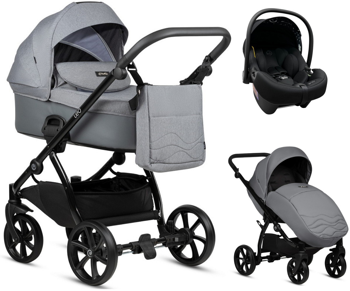 Детская коляска Tutis Leo Plus 3 в 1 с автокреслом Elo Lux EduSky Black 1222227 Stone grey