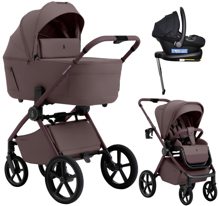 Коляска 4 в 1 Sweet Baby SBL Elegante Therma Colore + автокресло Elegante Plus с базой i-Size ISOFIX DK780 Mokka