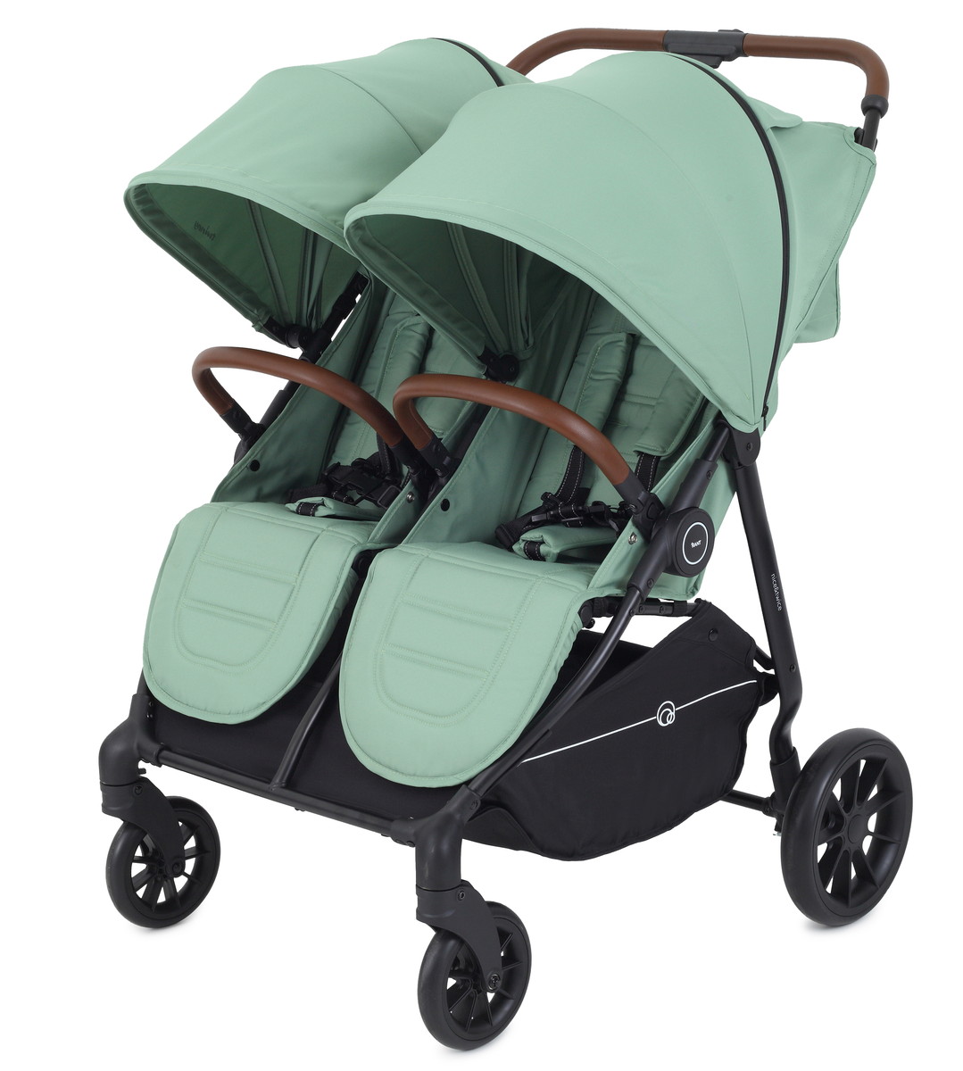 Детская прогулочная коляска для двойни Rant Twinny Wild green