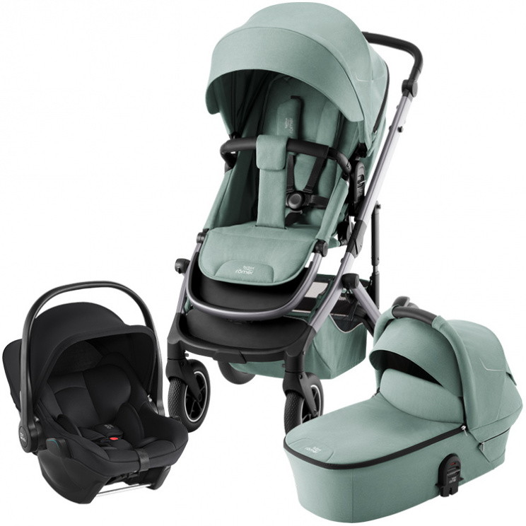 Детская коляска 3 в 1 Britax Roemer Smile 5Z + BS CORE Space Black Jade Green/Space Black
