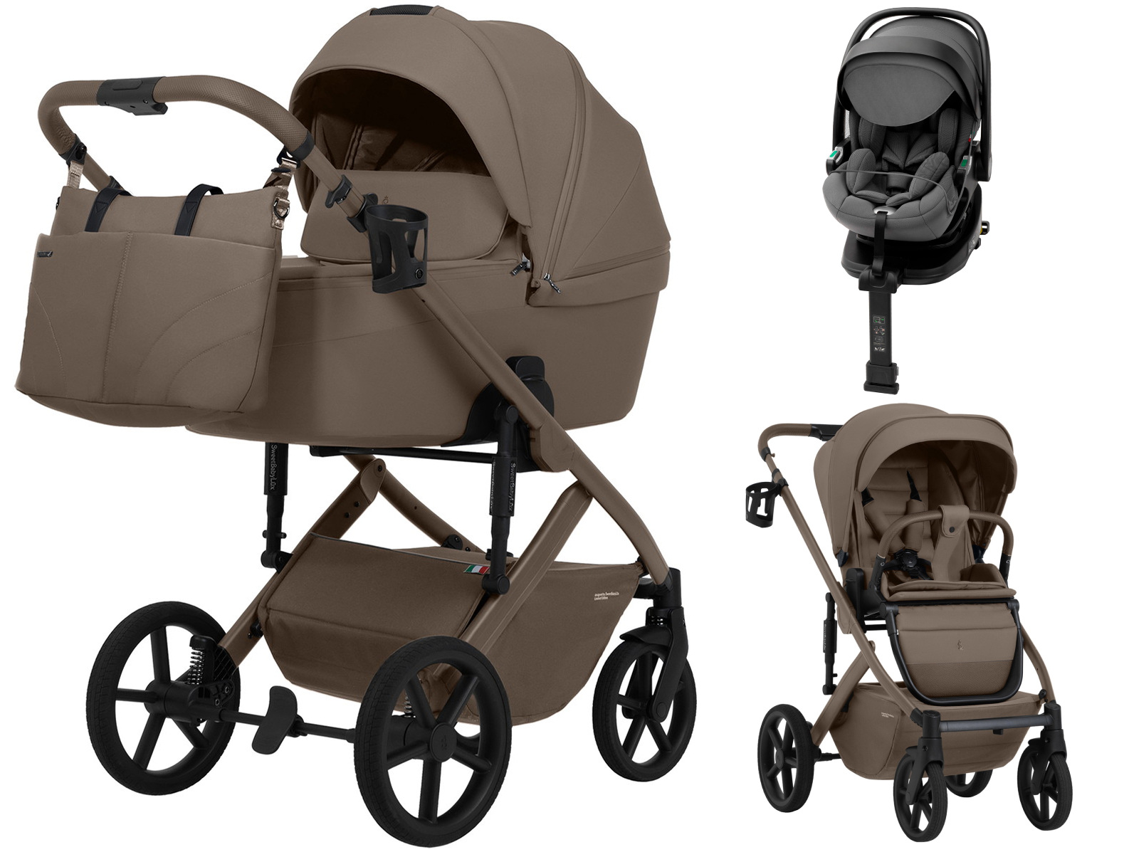 Коляска 4 в 1 Sweet Baby SBL Dolce + автокресло Premier Plus Grey Beige