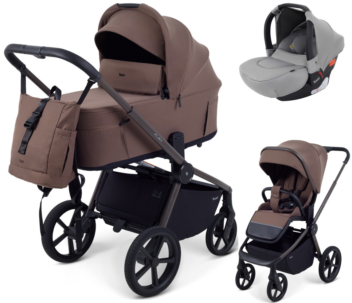 Детская коляска Rant Flex Forma 3 в 1 RA124 с автокреслом Cruise Grey Beige Бежевый