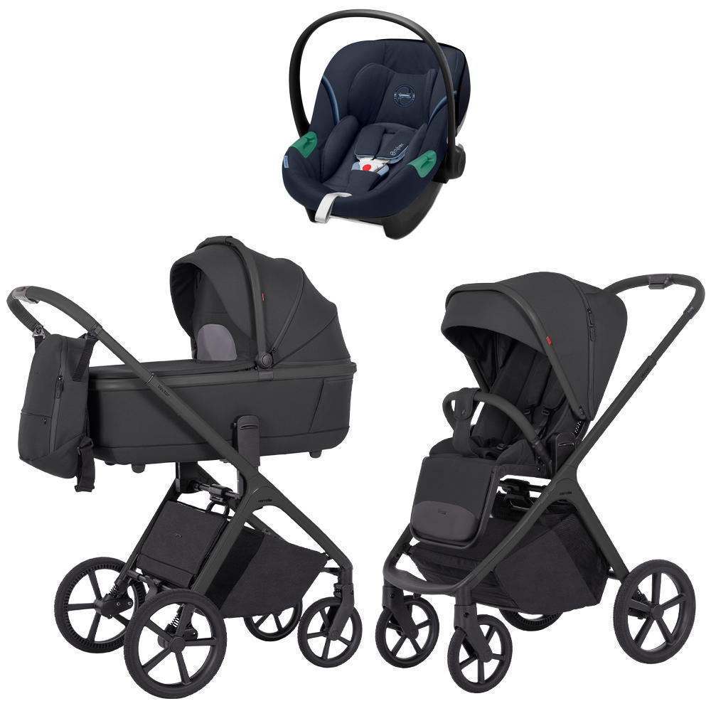Коляска Carrello Vector CRL-6550 и автокресло Cybex Aton S2 Ocean Blue 3 в 1 Magnet Black