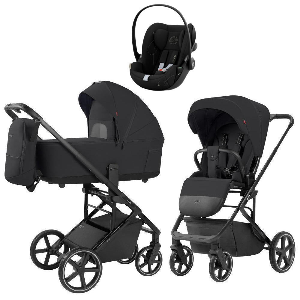 Коляска Carrello Alfa CRL-6522 2025 Cybex Cloud G i-Size Moon Black 3 в 1 Rock Black