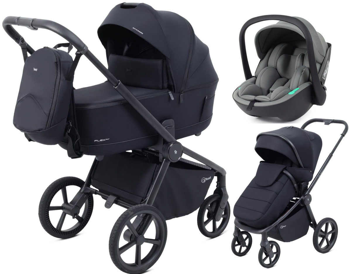 Детская коляска Rant Flex Therm Soft 3 в 1 с автокреслом Miro Olive Midnight Black