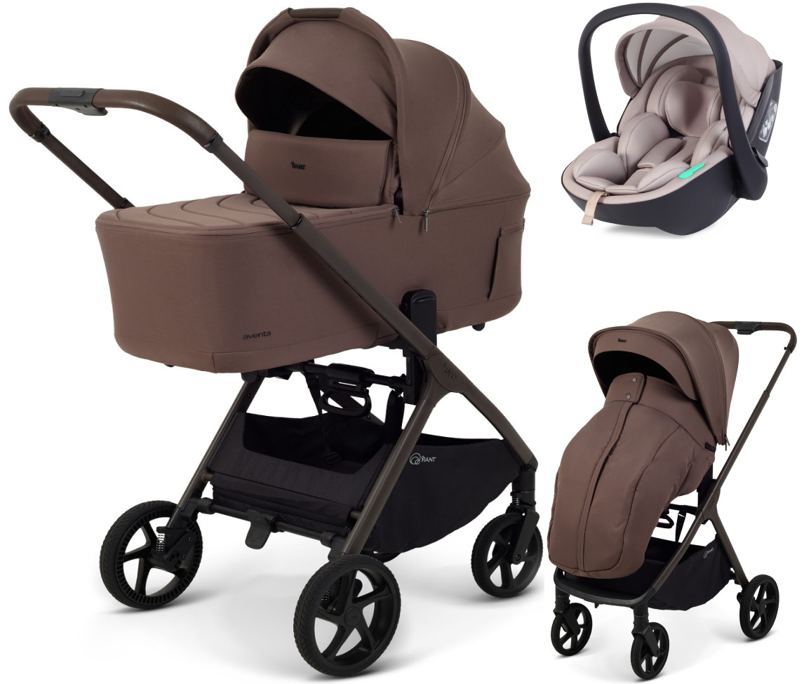 Детская коляска Rant Aventa 3 в 1 с автокреслом Miro Beige Beige