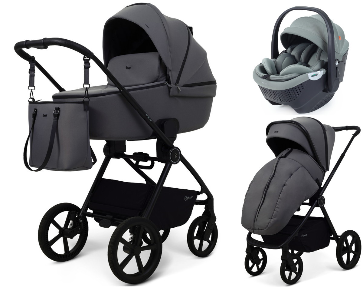 Детская коляска Rant Teo Soft 3 в 1 с автокреслом Aster Zero Olive Graphite