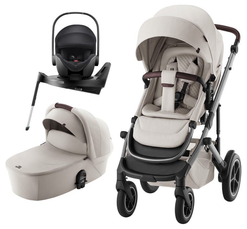 Коляска 4 в 1 Britax Roemer Smile 5Z LUX и автокресло Baby-Safe PRO Classic Deep Black + Vario Base 5Z Soft Taupe