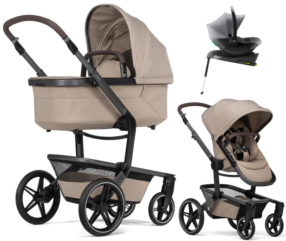 Детская коляска 4 в 1 Joolz Day 5 и автокресло Baby-Safe Core Frost Grey и база Baby-Safe Core Sandy Taupe
