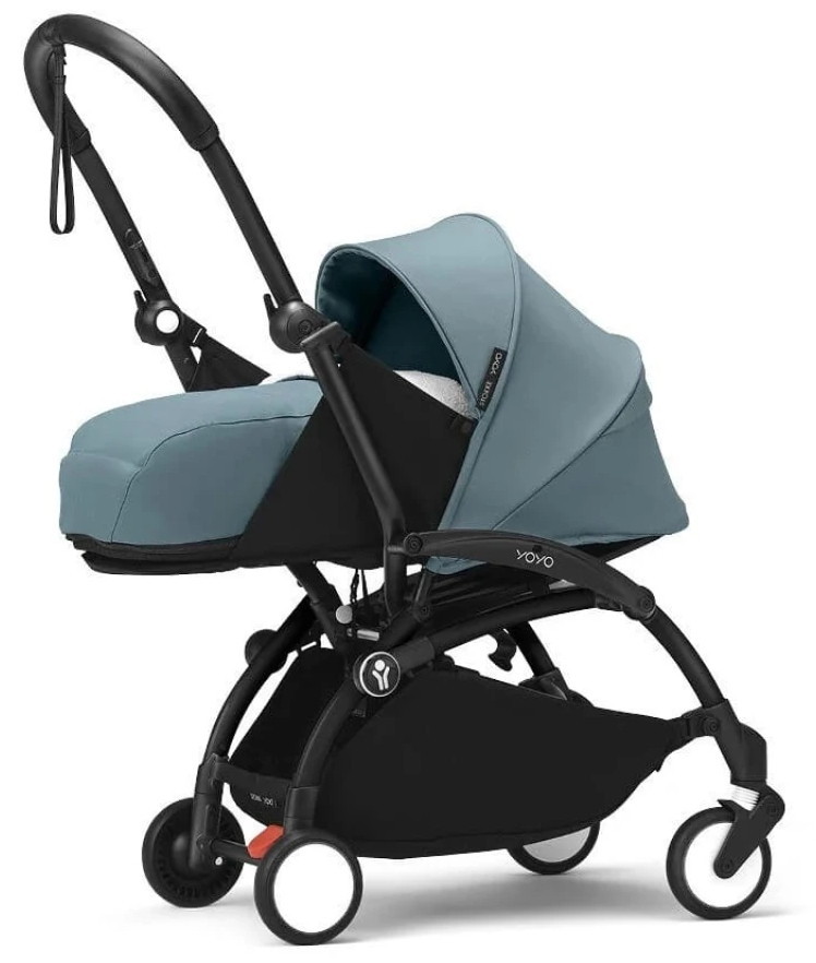 Коляска для новорожденных Stokke YOYO3 Newborn Pack 0+ рама чёрная Black Aqua