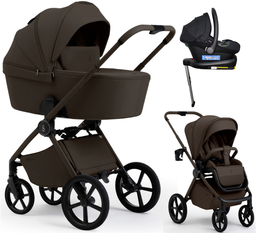 Коляска 4 в 1 Sweet Baby SBL Elegante Pro + автокресло Elegante Plus с базой i-Size ISOFIX DK780 Dark Beige
