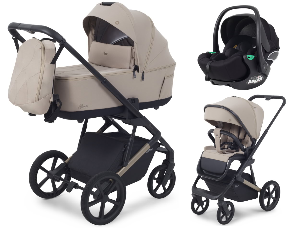 Детская коляска Rant Garda 3 в 1 с автокреслом Evomax Black Cacao