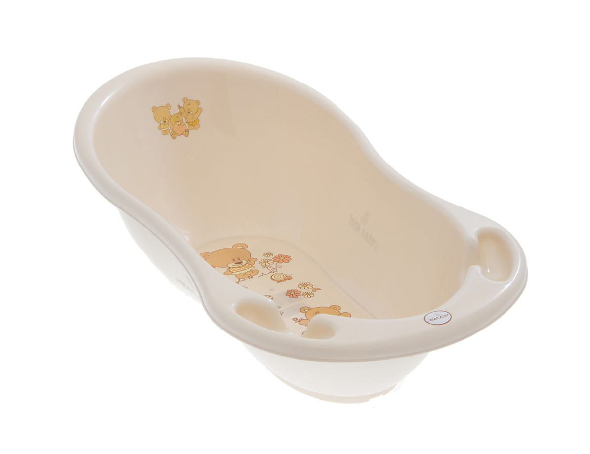 Детская ванна Tega Baby Teddy (Мишка) со сливом 86 см MS-004 ODPLYW-119 бежевый