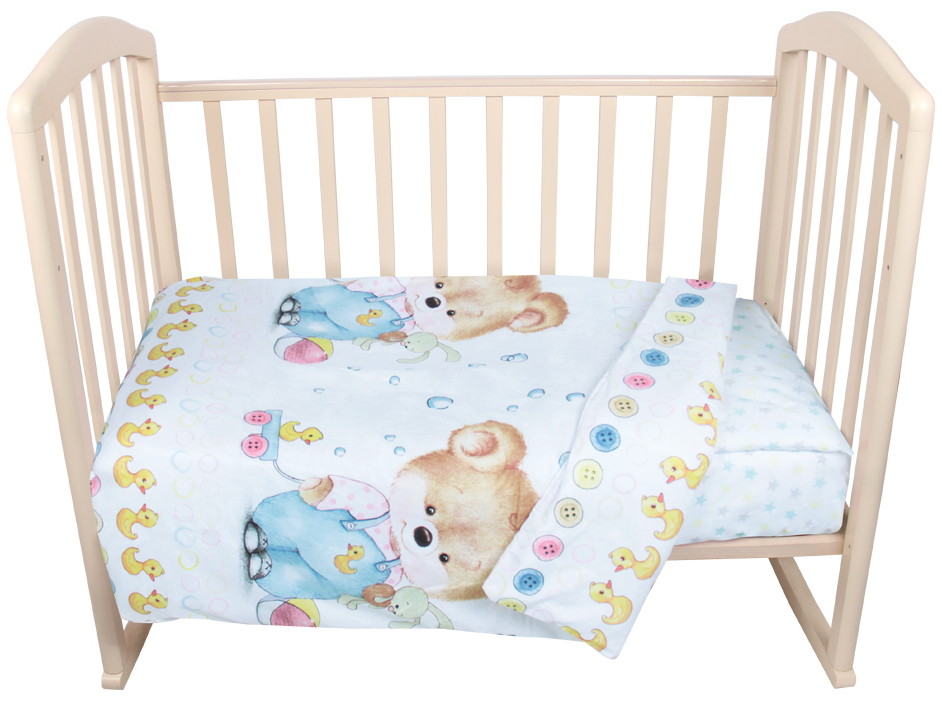 Комплект детского постельного Alis Медвежонок с уточкой 3 предмета