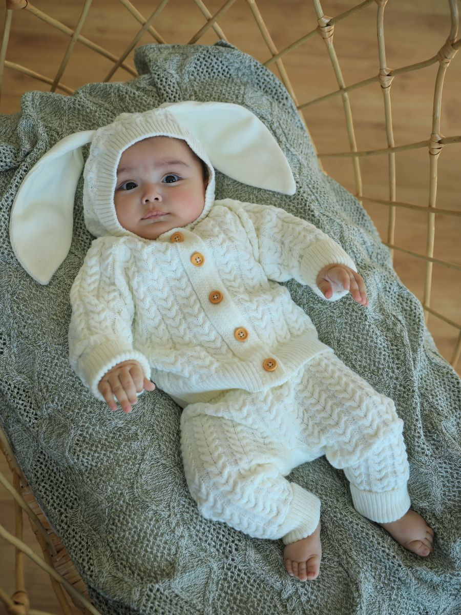 Костюм Little Star Зайчонок кофта с капюшоном и штанишки 80019 крем 62