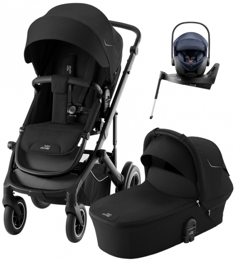 Коляска 3 в 1 Britax Roemer Smile 5Z и автокресло Baby-Safe PRO Style Night Blue + Vario Base 5Z Space Black