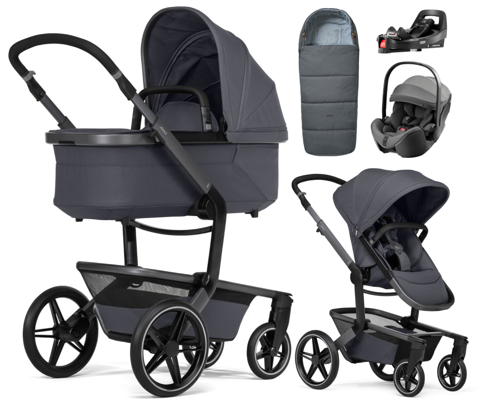 Детская коляска 4 в 1 Joolz Day 5 и автокресло Britax Roemer Baby-Safe Pro Style Mineral Grey и база Vario Base 5Z без адаптеров + конверт в подарок Stone grey