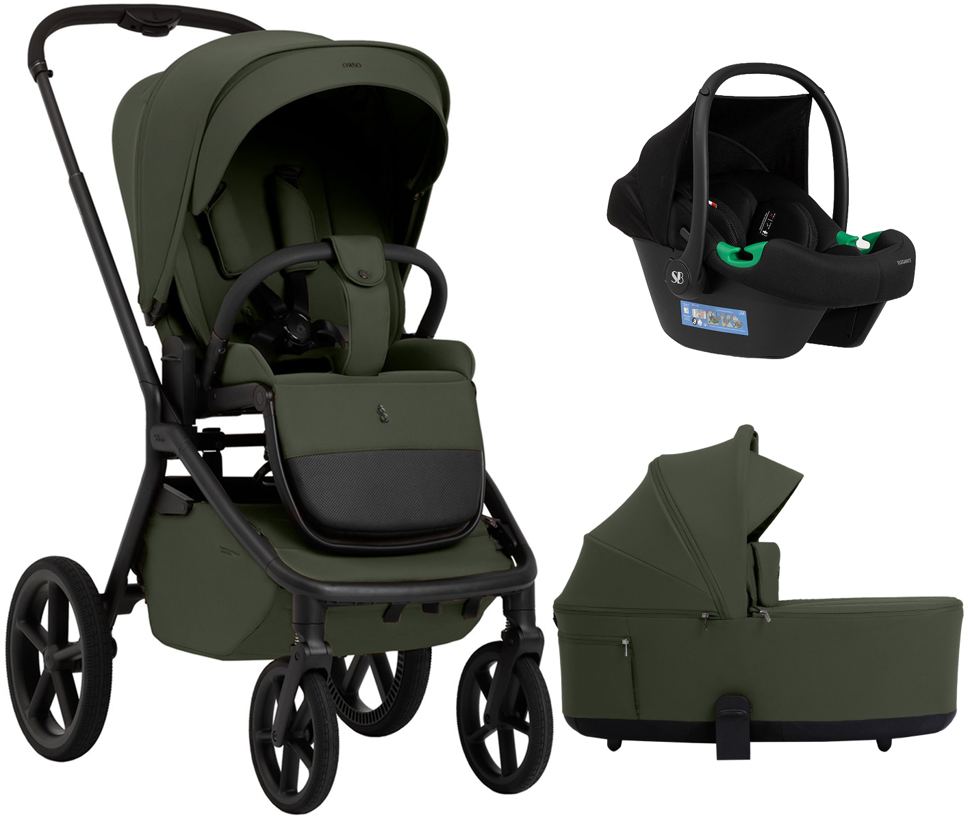 Коляска 3 в 1 Sweet Baby SBL Orso + автокресло Elegante Plus Dark Green